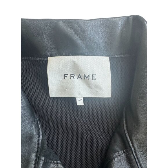 FRAME Black Leather Long Sleeve Mini Dress Size Small - Picture 4 of 8